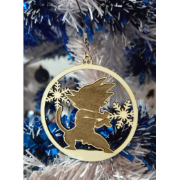 Boule de Noël en bois – Son Goku Dragon Ball Z - Pixatom.fr